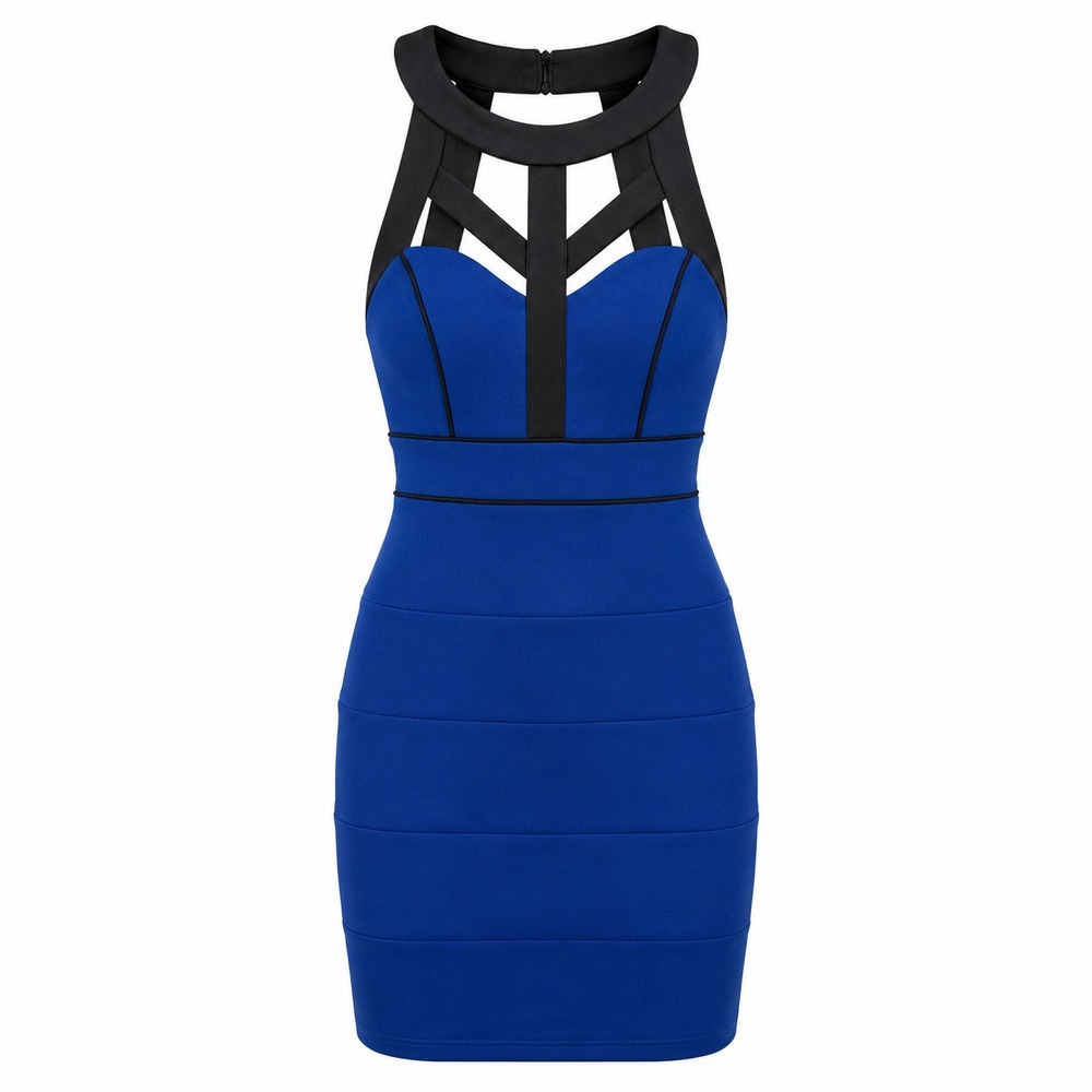 Y2K Caged Neckline‎ Bandage Dress Party Dress Size 7 Clubwear Baddie Glam